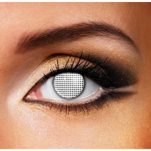 WHITE MESH CONTACT LENSES