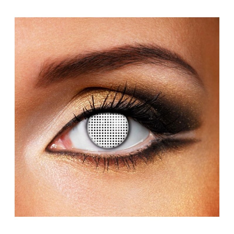 WHITE MESH CONTACT LENSES